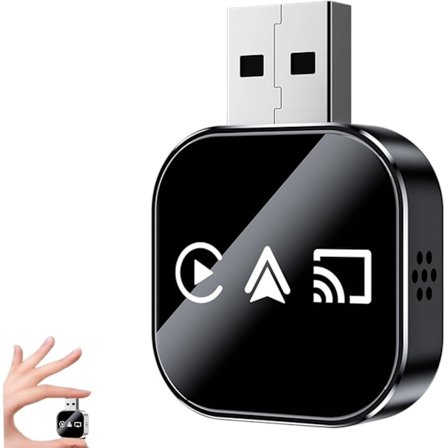 3-i-1 trådlös adapter, kompatibel med Apple CarPlay, Android Auto och skärmspegling, plug-and-play, stabil anslutning utan fördröjning