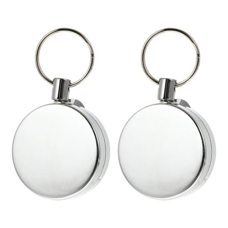 2 kpl Ulosvedettävä nimikorttikotelo Käytännöllinen nimikorttikela ID-korttikotelo avaimenperällä (7x4x2cm, hopea)