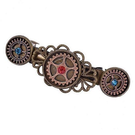 5x Vintage Krystal Rhinestone Steampunk Tandhjul Hårklemme Spænde Hårtilbehør