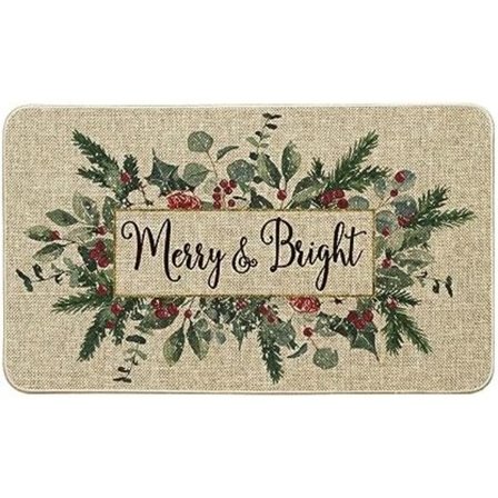 40x60cm Merry&Bright Eukalyptusblader Misteltein Julematte, Vinter Jul Hjemmedekor Lavprofil Bryter Teppe Dørmatte F
