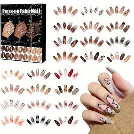 Joulun odotus -kalenteri kynsisetti 2025 Advent Tekokynnet