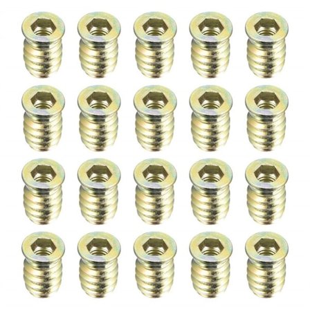 20 stk. gevindindsatser møtrikker træmøbler skrue-i møtrik M6X17MM