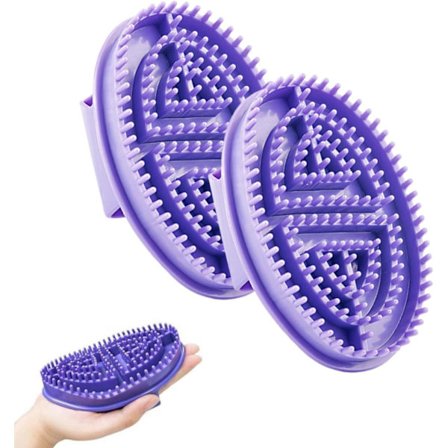 Abdominal massagebørste, afslappende massagekam, æterisk olie børste, kropsbørste, badebørste, arm-, ben- og rygtryksbørste (2 stk.)