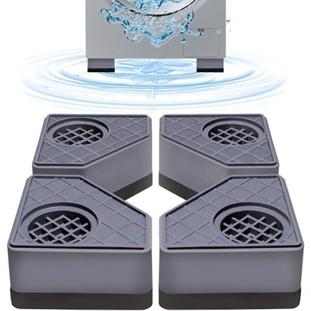 4 stk. Antivibrasjonsputer for vaskemaskin, tørketrommel, støtdempende, sklisikre og støyreduserende matter, egnet for de fleste møbler, Prote