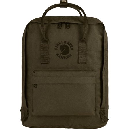 Fjällräven Re-Kånken Bag in Dark Olive | Size: 16L, Polyester