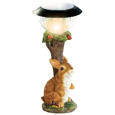 LED Solcelle Lys Kanin Figur Resin Udendørs Lys Have Plæne Lampe Gård Kunst Ornamenter Elf Sød Dyr Dekorative Lampe