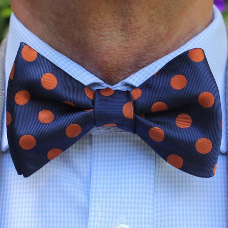 Orange Polka Dot Silk Self-Tie Bow Tie for Men - Self-tie bow ties