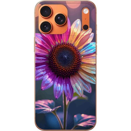 Yhteensopiva Puhelinkuori Apple Apple iPhone 17 Pro Max Iridescerende kukka, jossa kimaltelevat terälehdet vaaleanpunaisessa, violetissa ja kultaises