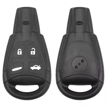 Avaimenkuori 4 napilla & Hälytinkaukosäädin Yhteensopiva Saab 9-3 9-5 Musta