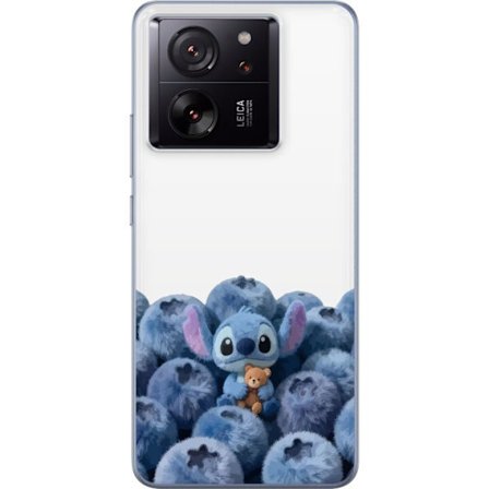 Kompatibel Mobilcover til Xiaomi Xiaomi 13T Sød blå karakter blandt blåbær med bamse i blød og legende illustration