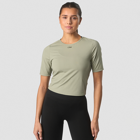 ICANIWILL Charge Cropped Mid Sleeve, Light Sea Green