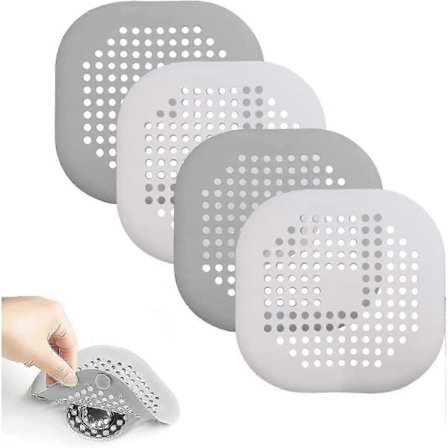 Viemärin Siivilä Kylpyammeeseen, 4 kpl Silikonisia Hiussiivilöitä, Suihkun Viemärin Siivilä Imukupilla, Kylpyammeen Pesualtaan Siivilä