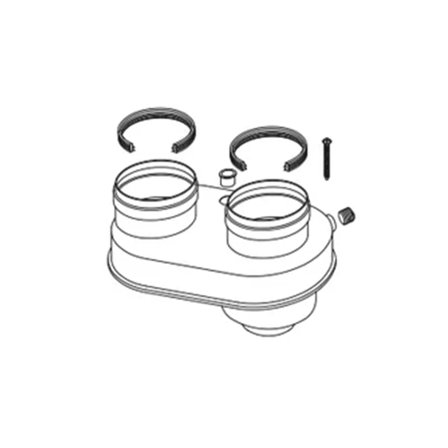 Kit sdoppiatore tubi aria-fumi Ø 80/80 mm per scaldabagni Rinnai