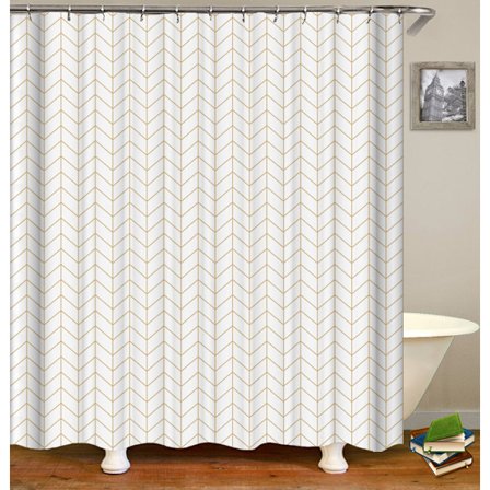 Guld Geometrisk Duschdraperi 180 x 180 cm (71 x 71 tum) för