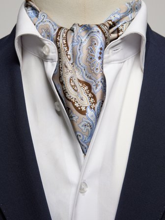 John Henric Men's Beige Ascot Paisley Size Onesize