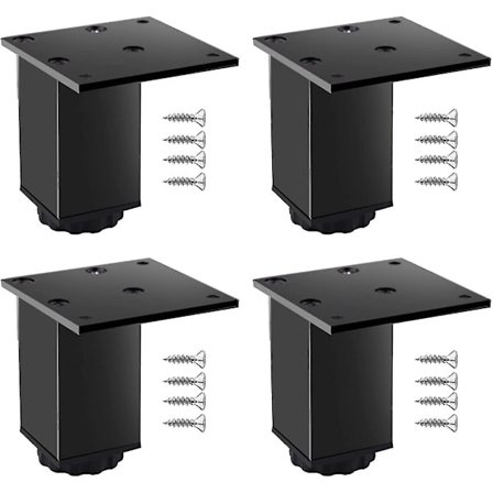 4 st Aluminiumlegering Justerbara Möbelben Bordben Kvadratisk Rör Ersättningsben