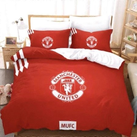 2025 Nyaste Sängkläder Set, Fotbollsklubbstryck Påslakanset, Mjukt Mikrofibermaterial, Inkluderar Örngott, 3-Delars Set