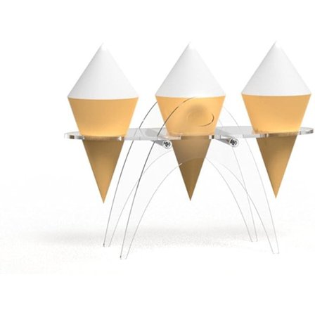 Glass Cornet-holder akryl glassholder med 3 hull for vaffelkremmerhus, sushiruller, fester eller buffeter