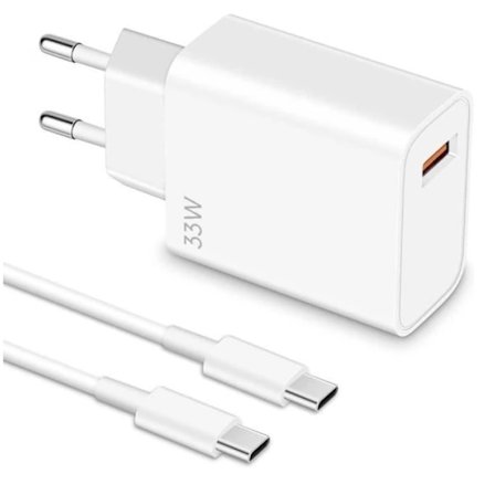 FOR Xiaomi Kompatibel 33W HyperCharge Combo, Type-A EU Stik Hurtigoplader (1M)