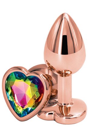 Rose Gold Rainbow Heart Small