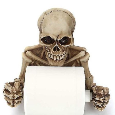 Kreativ Hodeskalle Toalettpapirholder Veggmontert Gul