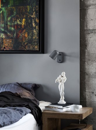 Buddy vegglampe - mørkegrå