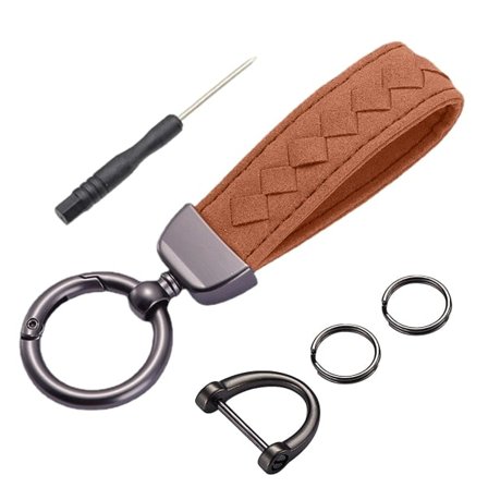 IC Bilnøkkel Nøkkelring Holder Lær Armbåndsløkke Nøkkelring Sirkel