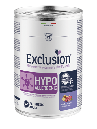 Exclusion Veterinary Diet Formula Hypoallergenic Per Cani