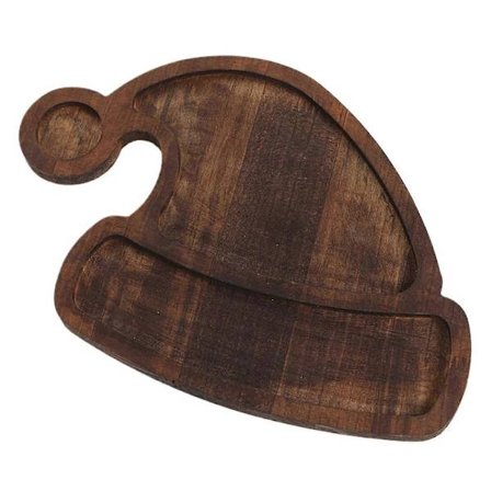 Træ Hat Serveringsbakke Sød Julemandshat Form Æstetisk Dekorativ Salat Snack Bakke til Ferie Hjemmefest