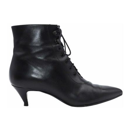 Saint Laurent Vintage, pre-owned Charlotte Shoes in Leather Zwart, Dames, Maat:37 EU