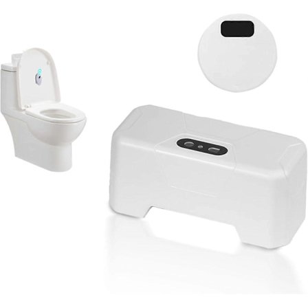 Automatisk toiletskyl, infrarød sensor kontaktfri toiletskylsæt, håndfri ekstern infrarød sensor toiletskyl, vandtæt og let at installere