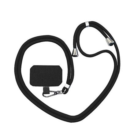 Aftagelig Justerbar Mobiltelefon Lanyard Halsrem Sort