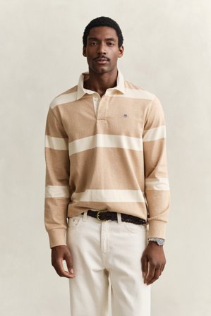 GANT Herren Gestreiftes Rugger (L) Khaki