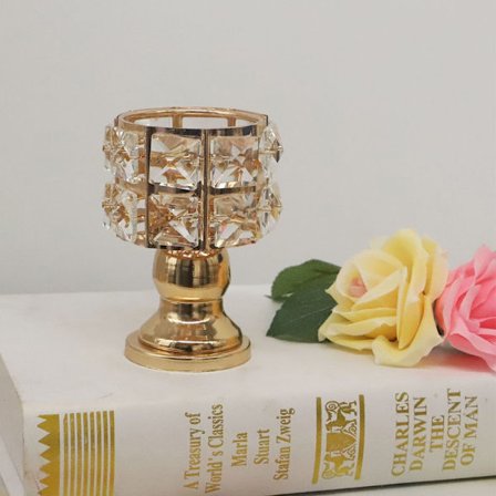 Kristallljushållare Ljusstake Metall Ljusställ