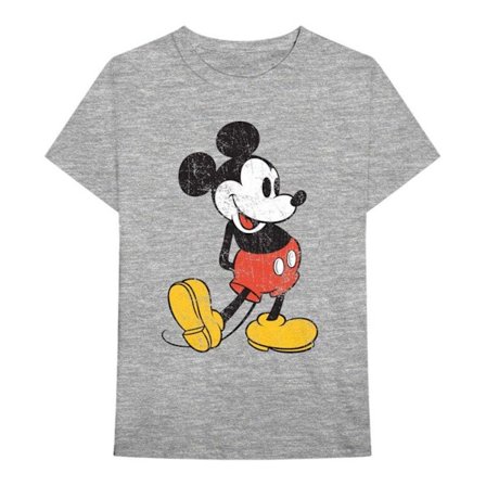 Disney Unisex Vuxen Mickey Mouse Vintage Bomull T-shirt L Grå