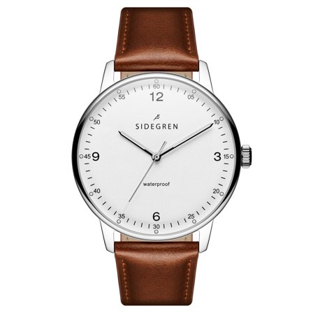 Olivier | Reloj de acero inoxidable plateado y marrón para hombres - Relojes de pulsera