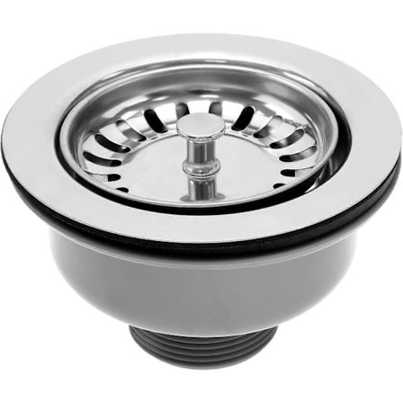 Diskho Kollektion 114mm Rostfritt Stål Köksbänk Korgsil Plugg Avloppsrör Lämplig för 83-90mm Diskbänksdiameter Köksbänkstillbehör [DB]