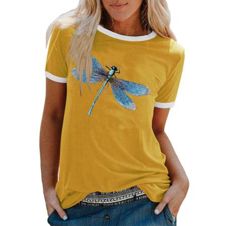 Kortärmad T-shirt För Kvinnor Med Rund Hals