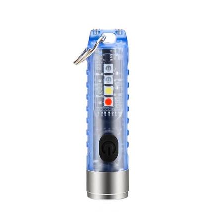 Mini LED Lommelykt, Håndholdt Lommelykt, Utendørs EDC Oppladbar Høy Lysstyrke Nøkkelring Lommelykt Vanntett (1 stk)
