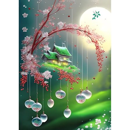 30x40cm, Unisieppari 5d timanttimaalaus strassikirjonta n.