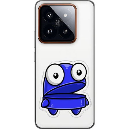 Kompatibel Mobilcover til Xiaomi Xiaomi 14 Pro Blå tegneseriefigur med åbent udtryk og store øjne i sjov illustration