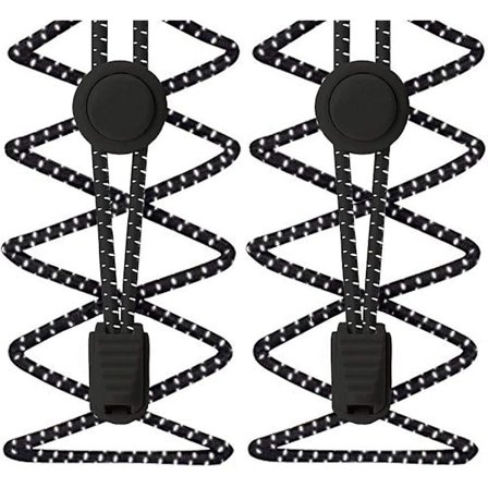 Elastiske skolisser med Acsergery reflekterende tråder, 3mm løpe- og triatlonskolisser gave