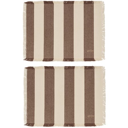 Oyoy living design Toppu dækkeserviet, brun, 2 stk. - BrunOff white | KitchenOne