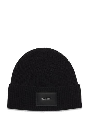 Ck Patch Beanie Accessories Headwear Beanies Svart Calvin Klein