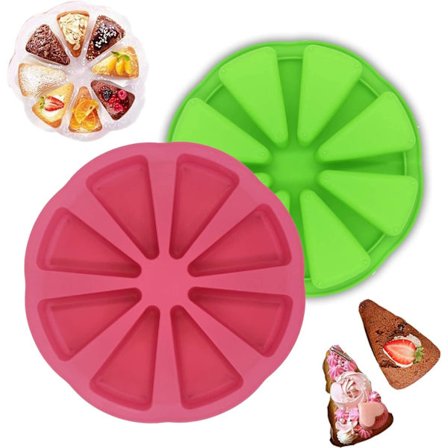 Silikon Bakeformer Trekantet Pizzastykke Kake Silikonform 8 Hule Silikon Kakeform Ikke-Klistrende Kakeporsjonsform