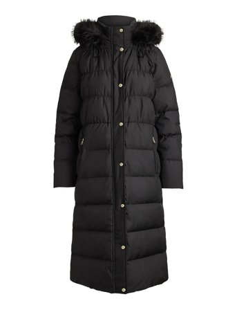Faux-Fur-Trim Hooded Down Coat Black Lauren Ralph Lauren