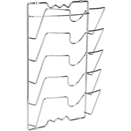 Vertikal Metallågholder, Vægmonteret Lågorganisator med 5 Rum, Grydelågopbevaring til Skab eller Væg, 40,7 x 25,7 x 7,5 cm, af DEBUNS