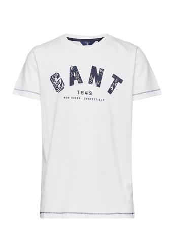 O. Gant Leaves Logo Ss T-Shirt White GANT