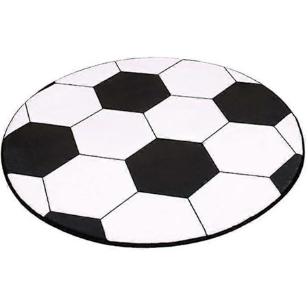 Golvmatta 1st Söt Tecknad Fotboll Matta Rund Fotboll Barnmatta Soffbord Stol Matta Handgjord Matta (80cm/31.5tum)