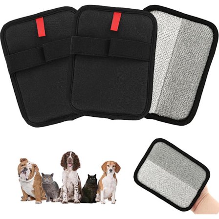 3 stk. kæledyrshårfjerningshandske, dobbeltsidet genanvendelig katte- og hundeplejehandske, multifunktionelle fældnings- og vaskehandsker til 